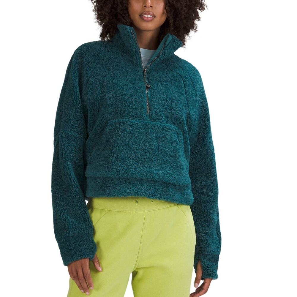 Lululemon Plush Teal Scuba Half-Zip Sweatshirt Size M/L